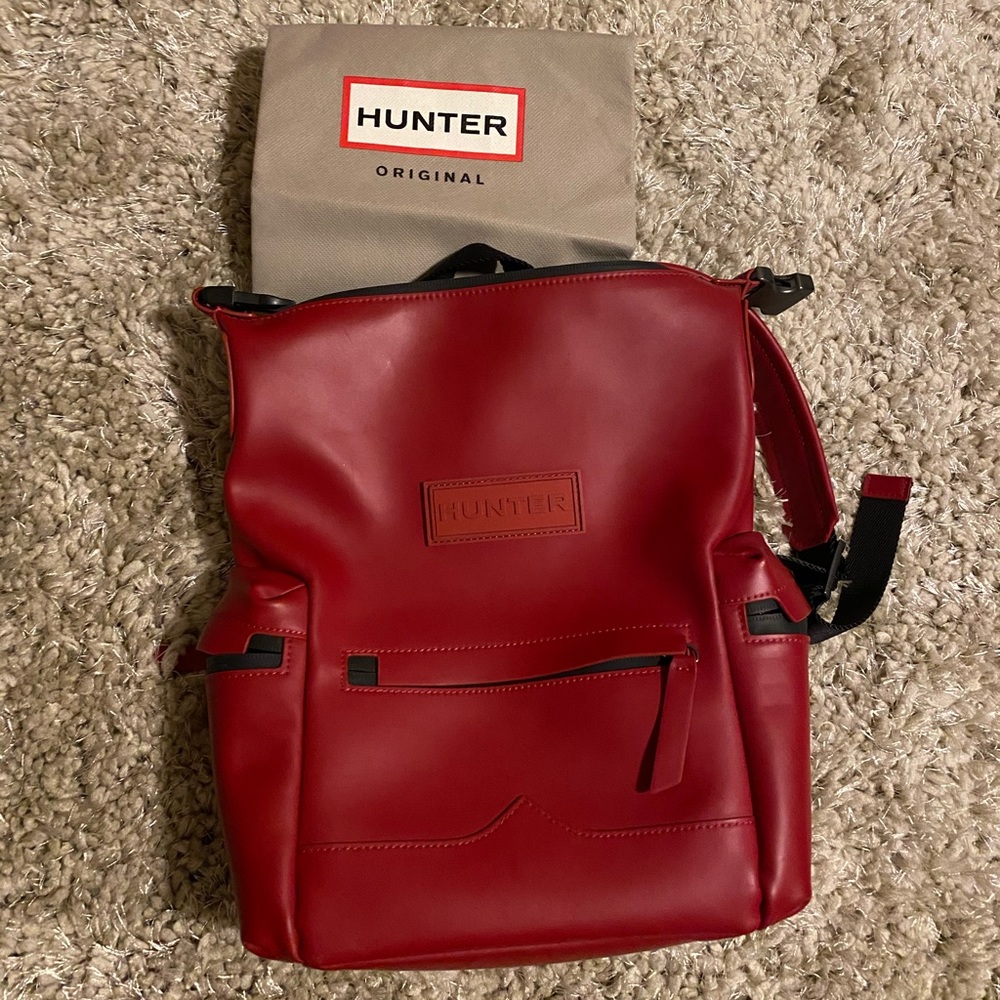 Hunter Red Rubberized Mini Backpack